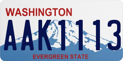 WA license plate AAK1113