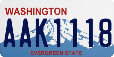 WA license plate AAK1118