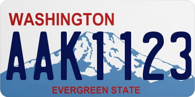 WA license plate AAK1123