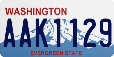 WA license plate AAK1129