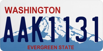 WA license plate AAK1131