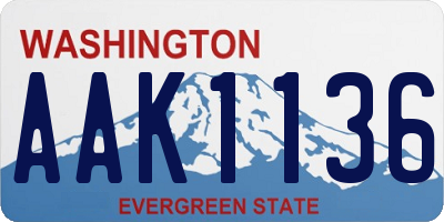 WA license plate AAK1136