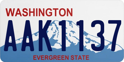 WA license plate AAK1137