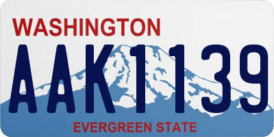 WA license plate AAK1139