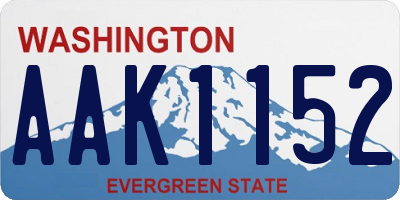 WA license plate AAK1152