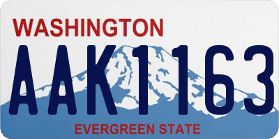 WA license plate AAK1163