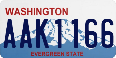 WA license plate AAK1166