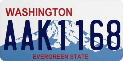 WA license plate AAK1168