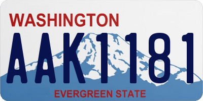 WA license plate AAK1181