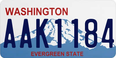 WA license plate AAK1184