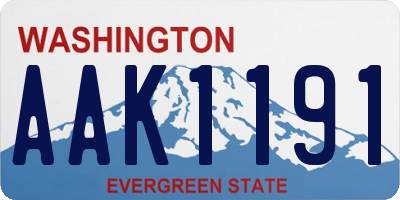 WA license plate AAK1191