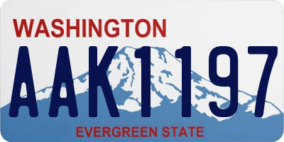 WA license plate AAK1197