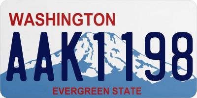 WA license plate AAK1198