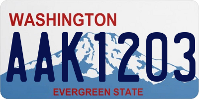 WA license plate AAK1203