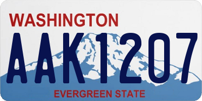 WA license plate AAK1207