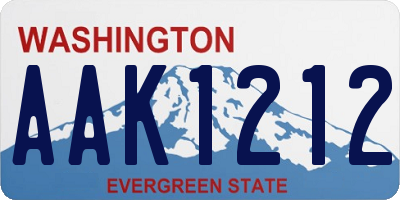 WA license plate AAK1212