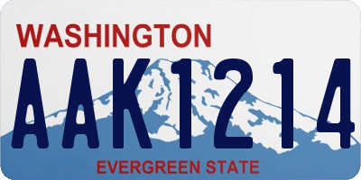 WA license plate AAK1214