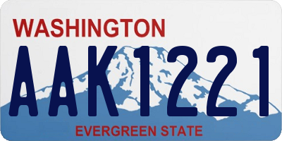 WA license plate AAK1221
