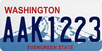 WA license plate AAK1223