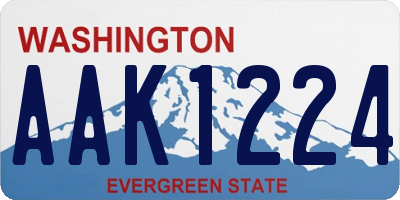 WA license plate AAK1224