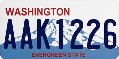 WA license plate AAK1226