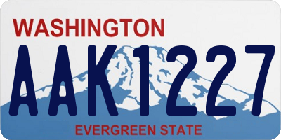 WA license plate AAK1227