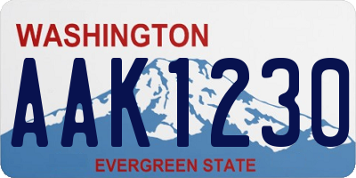 WA license plate AAK1230