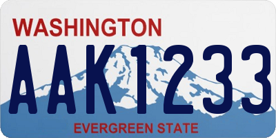 WA license plate AAK1233
