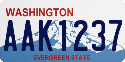 WA license plate AAK1237
