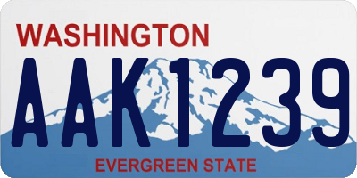 WA license plate AAK1239