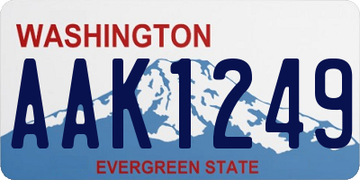 WA license plate AAK1249