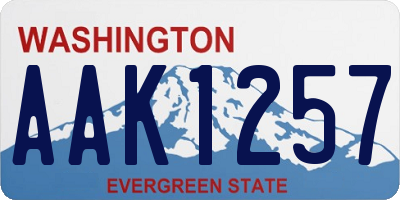 WA license plate AAK1257