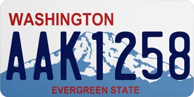 WA license plate AAK1258