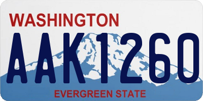 WA license plate AAK1260