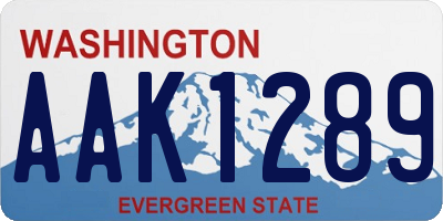 WA license plate AAK1289