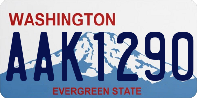 WA license plate AAK1290