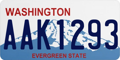 WA license plate AAK1293