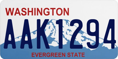 WA license plate AAK1294