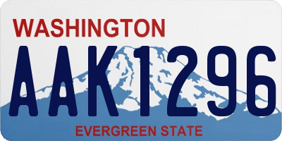WA license plate AAK1296