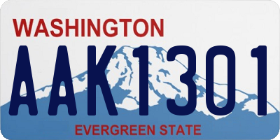 WA license plate AAK1301