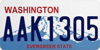 WA license plate AAK1305