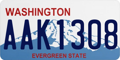 WA license plate AAK1308