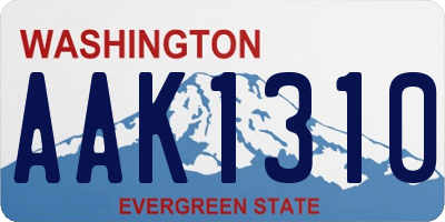 WA license plate AAK1310