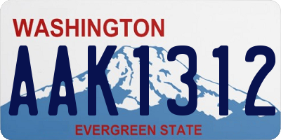 WA license plate AAK1312