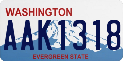 WA license plate AAK1318