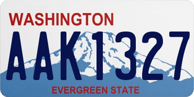 WA license plate AAK1327