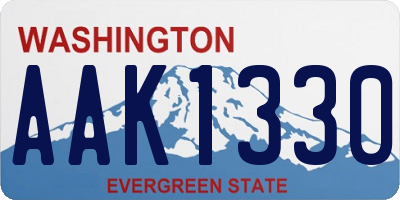 WA license plate AAK1330