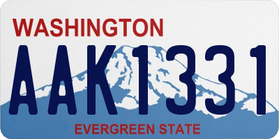 WA license plate AAK1331