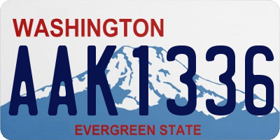 WA license plate AAK1336