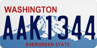 WA license plate AAK1344